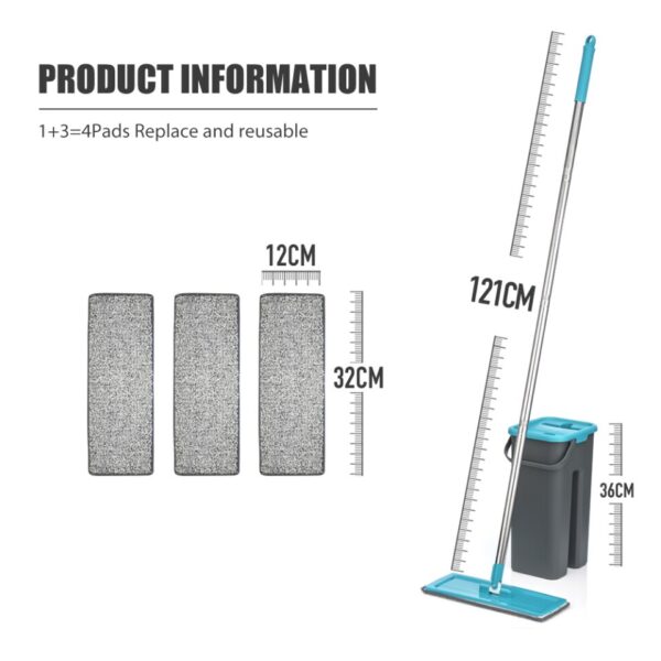 Free Hand Magic Cleaning Mop Microfiber Flexible Rags Kitchen Household Wringing Tools - Image 6