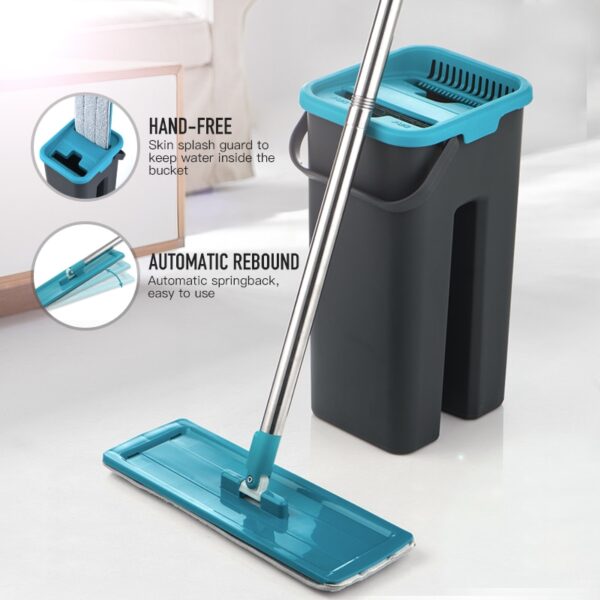 Free Hand Magic Cleaning Mop Microfiber Flexible Rags Kitchen Household Wringing Tools - Image 8