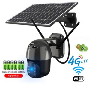 4G SIM Card Solar Powered Outdoor IP Camera 3MP 1536P Rechargeable 18650 Battery Camera Video Surveillance CCTV Camera
