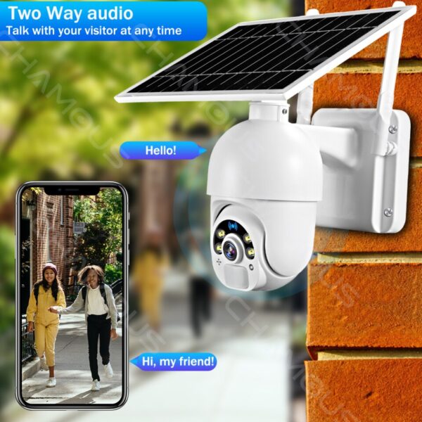 Solar Security Camera Outdoor Wireless WiFi CCTV Home Video Surveillance 1080P 4G Sim Card Battery Camera Street Mini Floodlight