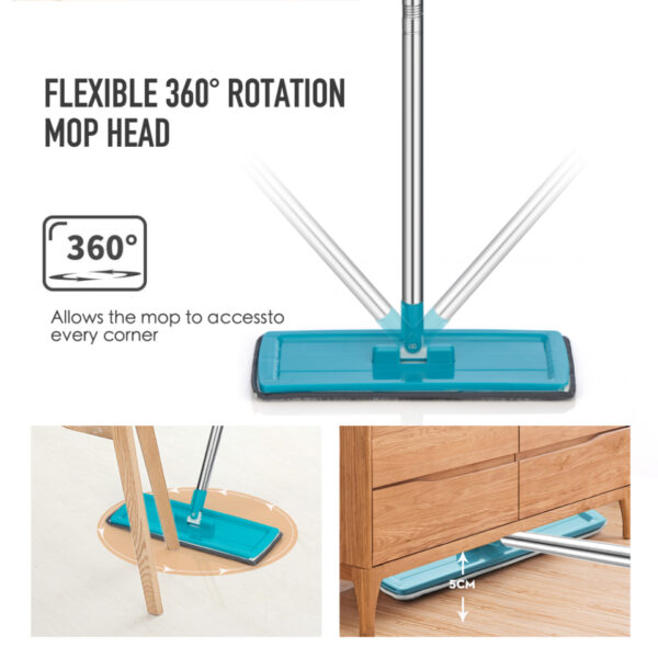 Free Hand Magic Cleaning Mop Microfiber Flexible Rags Kitchen Household Wringing Tools - Image 2