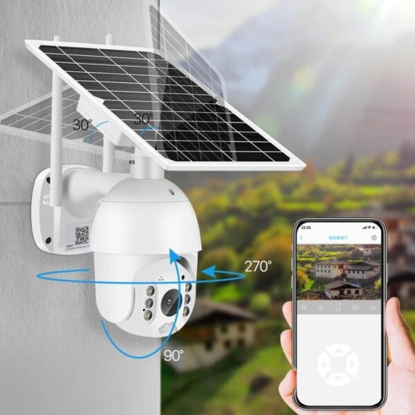 4G Solar Camera 3MP 8W Solar Panel PTZ Camera Outdoor Two Way Audio Solar Power Battery Long Standby IP Camera - Image 6