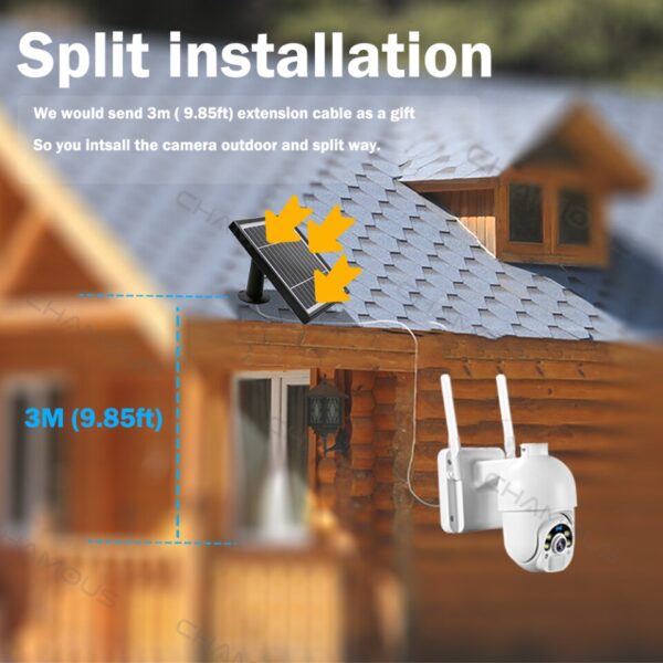 Solar Security Camera Outdoor Wireless WiFi CCTV Home Video Surveillance 1080P 4G Sim Card Battery Camera Street Mini Floodlight - Image 3
