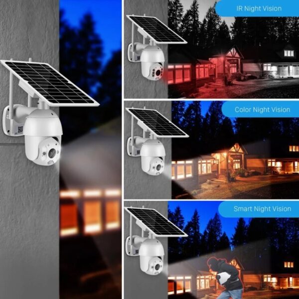 4G Solar Camera 3MP 8W Solar Panel PTZ Camera Outdoor Two Way Audio Solar Power Battery Long Standby IP Camera - Image 4