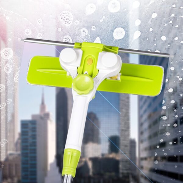 Window Glass Cleaning Tool Brush Double-sided Telescopic Rod Window Cleaner Mop Squeegee Wiper - Image 4