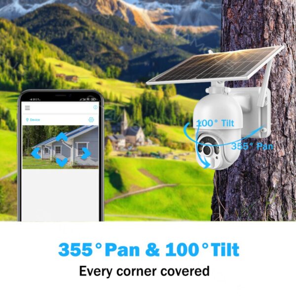 Solar Security Camera Outdoor Wireless WiFi CCTV Home Video Surveillance 1080P 4G Sim Card Battery Camera Street Mini Floodlight - Image 2
