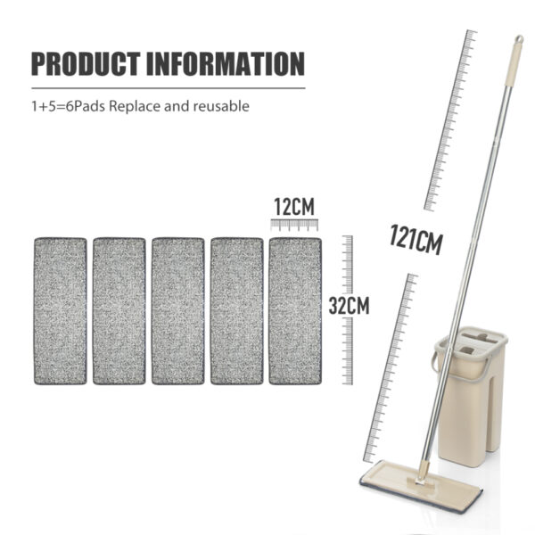 Free Hand Magic Cleaning Mop Microfiber Flexible Rags Kitchen Household Wringing Tools - Image 4