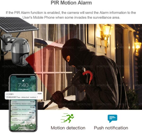 4G SIM Card Solar Powered Outdoor IP Camera 3MP 1536P Rechargeable 18650 Battery Camera Video Surveillance CCTV Camera - Image 5