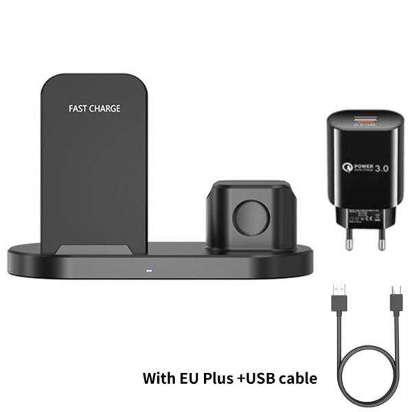 15W Fast Wireless Charger Bracket For iPhone 12 11 XS Max x 8 Plus Chargers Airports Pro Apple Watch 6 5 4 3 Stand Charging 3IN1 - Image 4