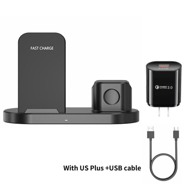 15W Fast Wireless Charger Bracket For iPhone 12 11 XS Max x 8 Plus Chargers Airports Pro Apple Watch 6 5 4 3 Stand Charging 3IN1 - Image 8