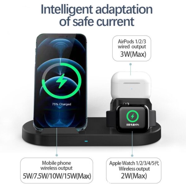 15W Fast Wireless Charger Bracket For iPhone 12 11 XS Max x 8 Plus Chargers Airports Pro Apple Watch 6 5 4 3 Stand Charging 3IN1 - Image 5