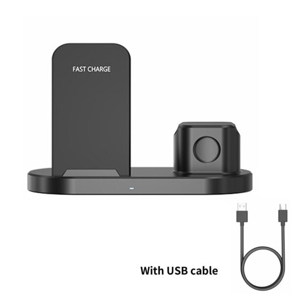 15W Fast Wireless Charger Bracket For iPhone 12 11 XS Max x 8 Plus Chargers Airports Pro Apple Watch 6 5 4 3 Stand Charging 3IN1 - Image 6