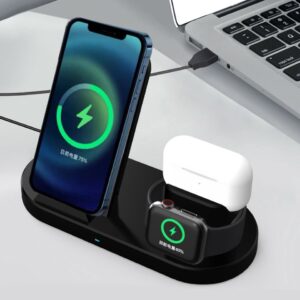 15W Fast Wireless Charger Bracket For iPhone 12 11 XS Max x 8 Plus Chargers Airports Pro Apple Watch 6 5 4 3 Stand Charging 3IN1