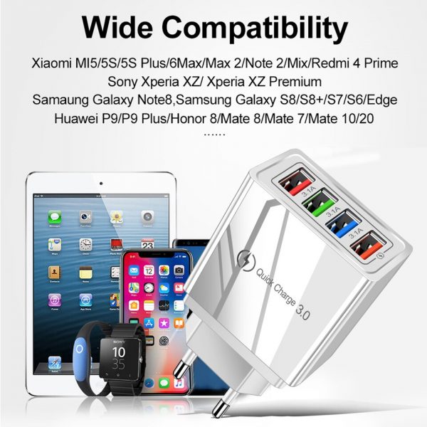 EU/US Plug USB Charger Quick Charge 3.0 For Phone Adapter for iPhone 12 Pro Max Tablet Portable Wall Mobile Charger Fast Charger - Image 2