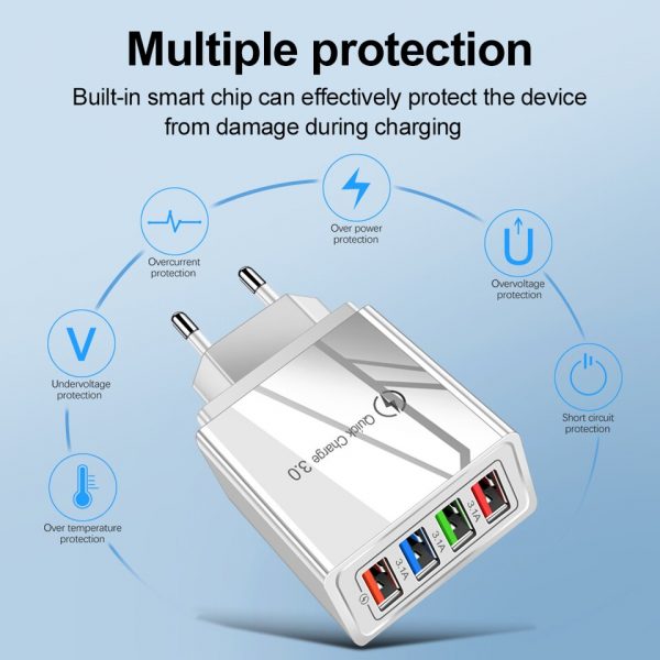 EU/US Plug USB Charger Quick Charge 3.0 For Phone Adapter for iPhone 12 Pro Max Tablet Portable Wall Mobile Charger Fast Charger - Image 6