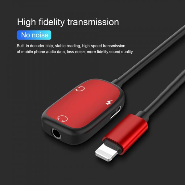 3 in 1 Audio Adapter charging Earphone Cable For iPhone 13 12 11 XR XS X Aux Jack headset For 8 Pin 3.5 mm To Headphone splitter - Image 7