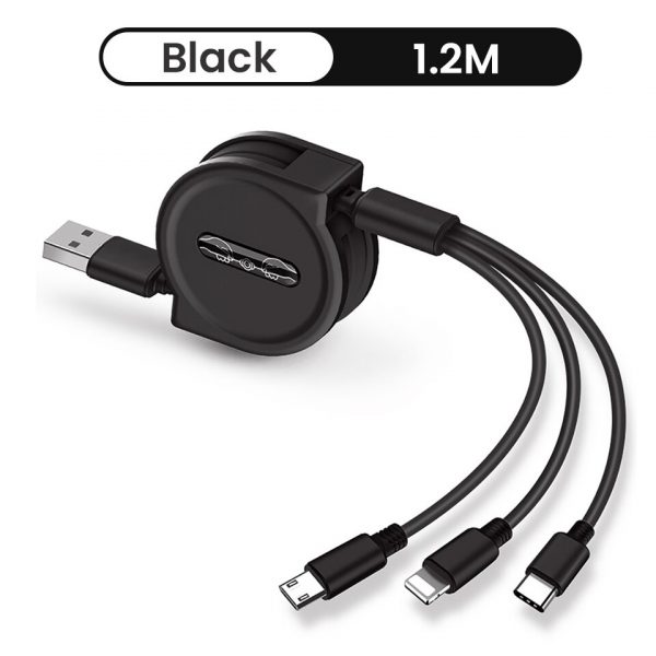 USB Charge Cable for iPhone 13 12 Micro USB Type C Cable Retractable Portable Charging Cable For iPhone X 8 Samsung - Image 11