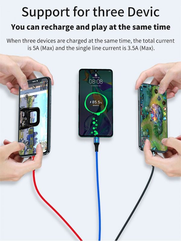 Super Charge 3 in 1 USB Cable for Huawei for iPhone 13 12 11 Pro 3in1 2in1 Fast Charge 8 Pin Micro USB Type C Cable for Samsung - Image 6