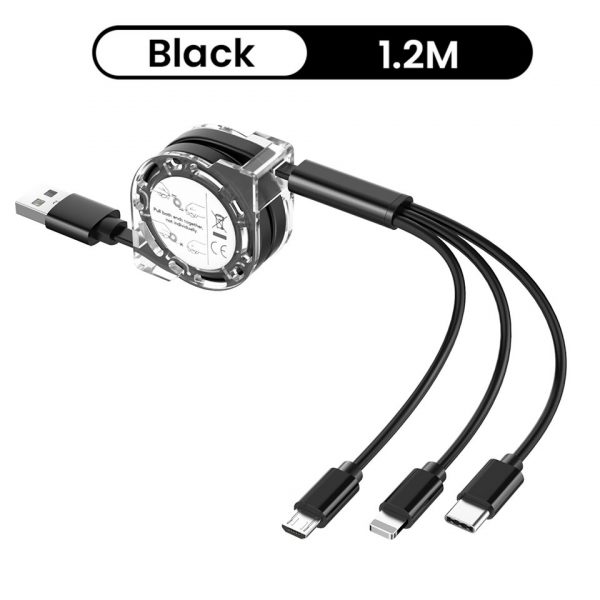 USB Charge Cable for iPhone 13 12 Micro USB Type C Cable Retractable Portable Charging Cable For iPhone X 8 Samsung - Image 4