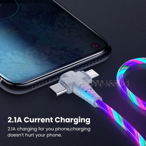 Usb cable for iPhone 13 12 11 Pro 3 in 1 2in1 LED Micro USB Type C 8-Pin charger for Huawei Xiaomi - Image 4