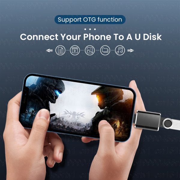USB3.0 OTG Adapter For iPhone 13 12 11 Pro XS Max XR X 8 Plus 7 6s iPad U Disk Lighting Male to USB 3.0 Adapter for iOS 13 above - Image 3