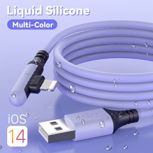 USB Cable For iPhone 13 12 11 Pro Max X XR XS 8 7 6s 5s Fast Charging Charger Liquid Silicone Data Cable 0.3/1.2/1.8M