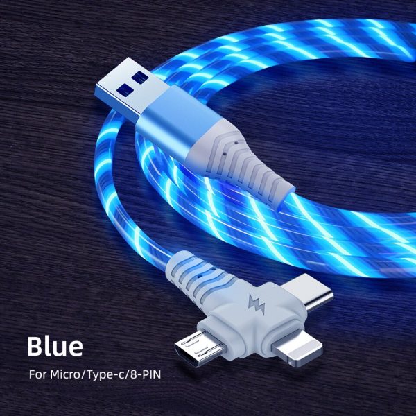 Usb cable for iPhone 13 12 11 Pro 3 in 1 2in1 LED Micro USB Type C 8-Pin charger for Huawei Xiaomi - Image 6