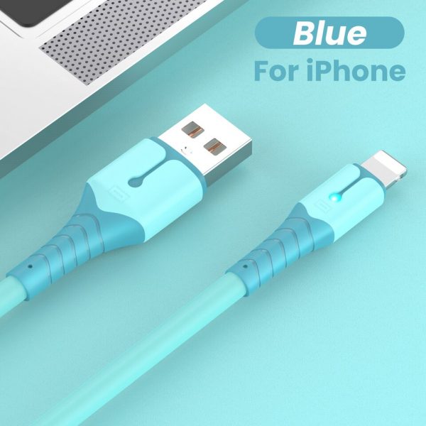 USB Data Cable For iPhone 13 Mini 12 Pro Max X XR 11 XS 8 7 6s Liquid Silicone Charging Cable USB Data Cable Phone Charger Cable - Image 3