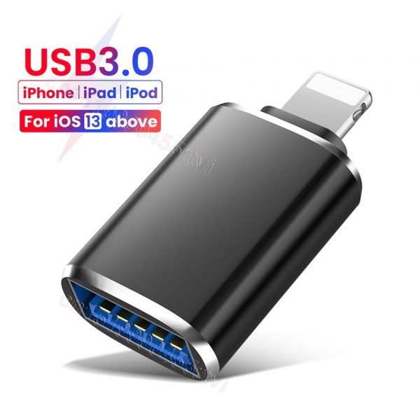 USB3.0 OTG Adapter For iPhone 13 12 11 Pro XS Max XR X 8 Plus 7 6s iPad U Disk Lighting Male to USB 3.0 Adapter for iOS 13 above