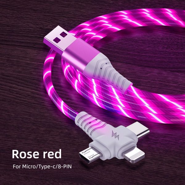 Usb cable for iPhone 13 12 11 Pro 3 in 1 2in1 LED Micro USB Type C 8-Pin charger for Huawei Xiaomi - Image 3