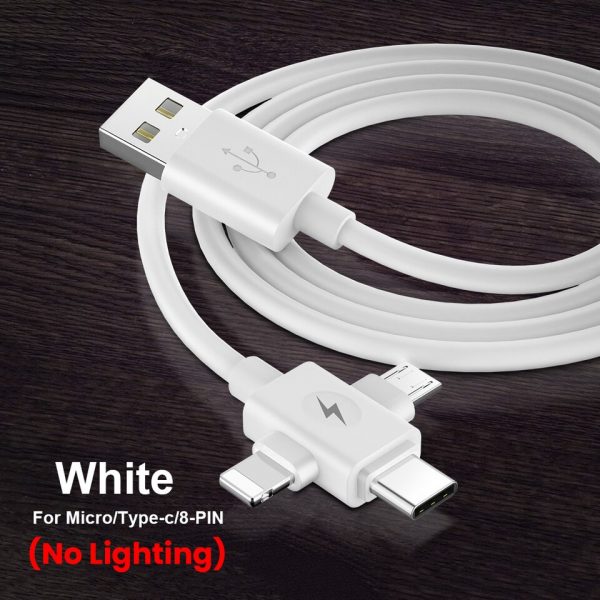 Usb cable for iPhone 13 12 11 Pro 3 in 1 2in1 LED Micro USB Type C 8-Pin charger for Huawei Xiaomi - Image 2