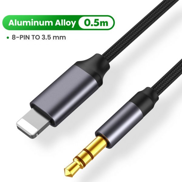 For iPhone 3.5mm Jack Aux Cable Car Speaker Headphone Adapter for iPhone 13 12 11 Pro XS Audio Splitter Cable for iOS 14 Above - Image 2