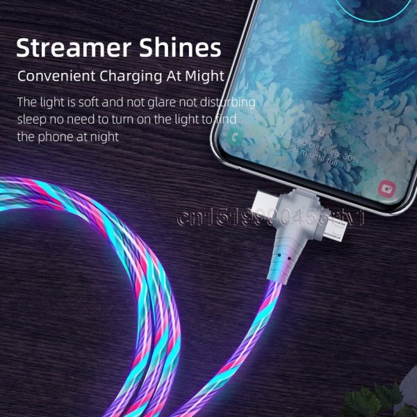 Usb cable for iPhone 13 12 11 Pro 3 in 1 2in1 LED Micro USB Type C 8-Pin charger for Huawei Xiaomi - Image 8