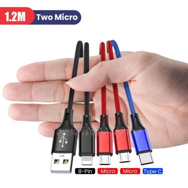 USB Type C Cable for iPhone 13 12 11 Pro Max XS 3 in 1 2 in 1 Charging Cable Micro USB Cable for Huawei Samsung Xiaomi - Image 3