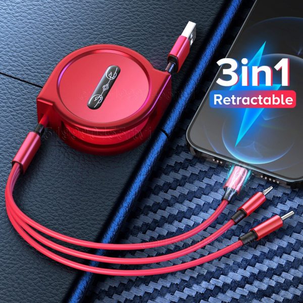 USB Charge Cable for iPhone 13 12 Micro USB Type C Cable Retractable Portable Charging Cable For iPhone X 8 Samsung - Image 6