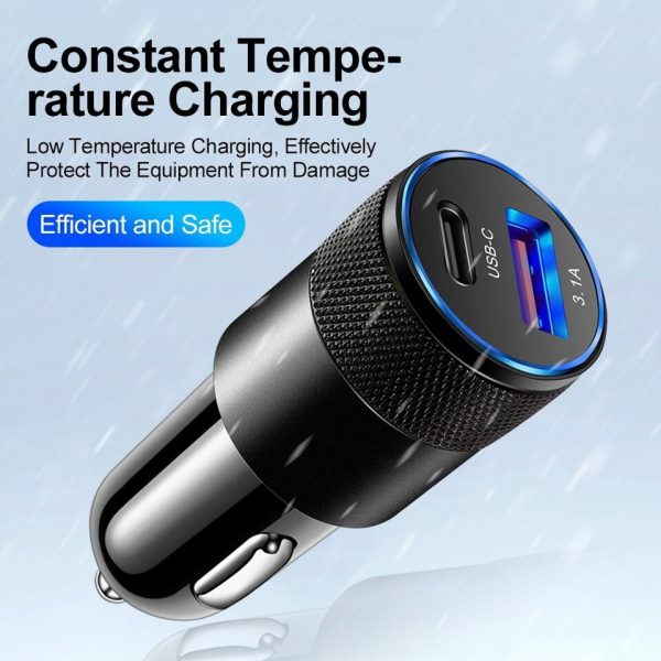 15W PD Type C 3.1A USB Car Charger Phone Fast Car Charger Power Adapter For iPhone Xiaomi Samsung Huawei Honor OPPO Realme - Image 6