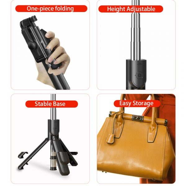 Portable Bluetooth 360° Rotation Shot Selfie Stick Phone Gimbal Stabilizer Tripod 3-Axis Flexible Stabilizer for Smartphone - Image 2
