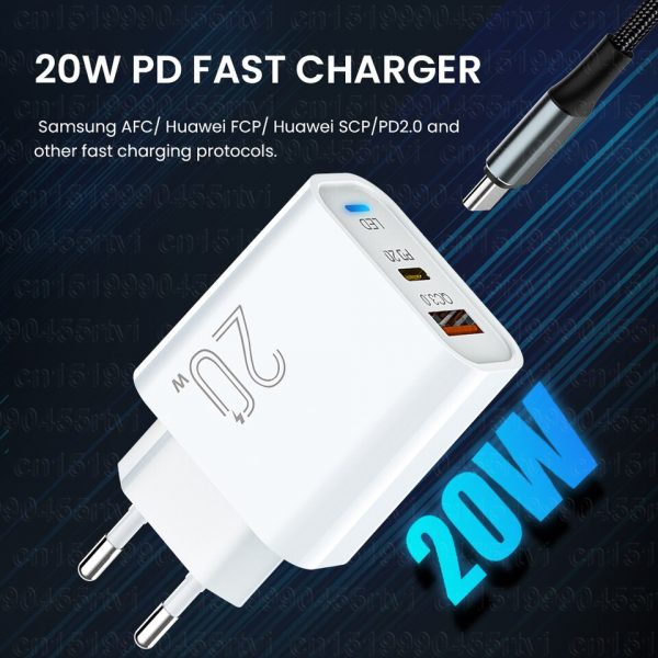 PD 20W Fast Charger USB C Charger Adapt For iPhone 12 13 Pro Max Quick Charge 3.0 Charger For Xiaomi Huawei Mobile Phone Charger - Image 3