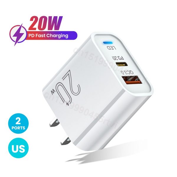 PD 20W Fast Charger USB C Charger Adapt For iPhone 12 13 Pro Max Quick Charge 3.0 Charger For Xiaomi Huawei Mobile Phone Charger - Image 2