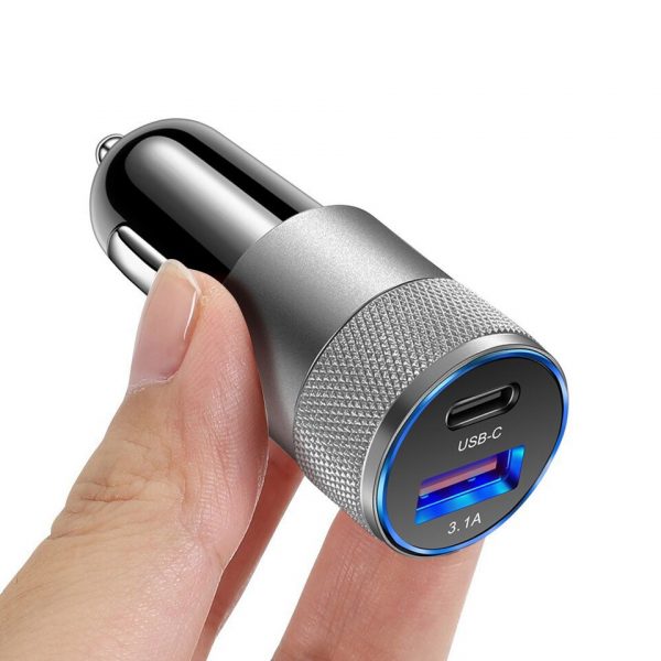 15W PD Type C 3.1A USB Car Charger Phone Fast Car Charger Power Adapter For iPhone Xiaomi Samsung Huawei Honor OPPO Realme - Image 5