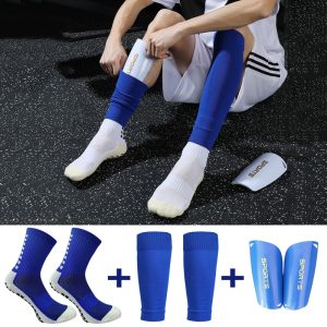 A Set Hight Elasticity Soccer Shin Guard Sleeves Adults  Soccer Pads Trusox Anti-Slip Socks Legging Cover Sports Protective Gear