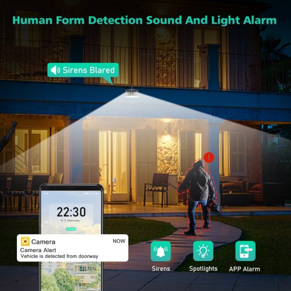 Outdoor 6MP 8MP 180° Ultra Wide Viewing Angle Panoramic WIFI Dual Lens Fixed IP Camera AI Human Detection Security Camera - Image 4