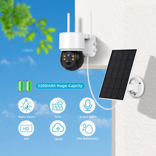 2MP Solar Camera Wifi Outdoor 1080P PIR Surveillance IP Cameras With Solar Panel Recharge Battery Color Night Vision - Image 7