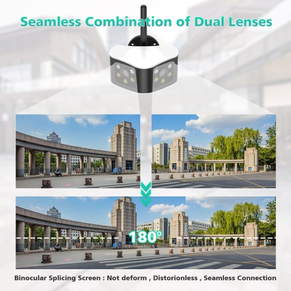 Outdoor 6MP 8MP 180° Ultra Wide Viewing Angle Panoramic WIFI Dual Lens Fixed IP Camera AI Human Detection Security Camera - Image 3