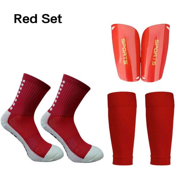 A Set Hight Elasticity Soccer Shin Guard Sleeves Adults  Soccer Pads Trusox Anti-Slip Socks Legging Cover Sports Protective Gear - Image 2