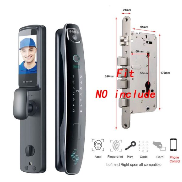 3D Face Recognition Smart Door Lock Access Control 7 Unlocking Method for 40-70mm Wooden Door Work Well in the Dark - Image 7