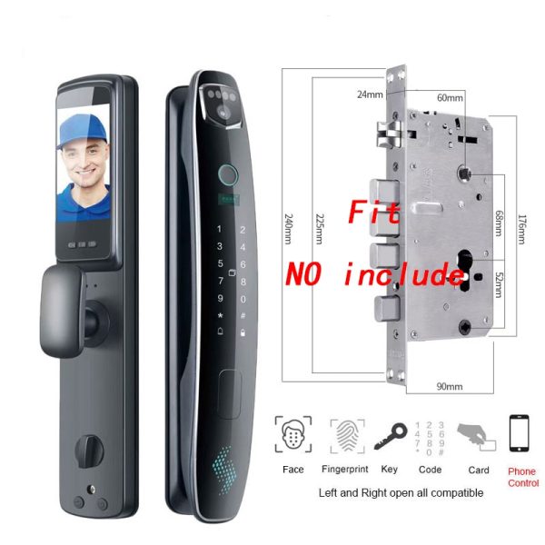 3D Face Recognition Smart Door Lock Access Control 7 Unlocking Method for 40-70mm Wooden Door Work Well in the Dark - Image 9