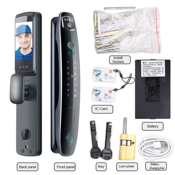 3D Face Recognition Smart Door Lock Access Control 7 Unlocking Method for 40-70mm Wooden Door Work Well in the Dark - Image 6