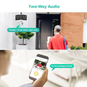 Outdoor 6MP 8MP 180° Ultra Wide Viewing Angle Panoramic WIFI Dual Lens Fixed IP Camera AI Human Detection Security Camera