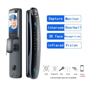 3D Face Recognition Smart Door Lock Access Control 7 Unlocking Method for 40-70mm Wooden Door Work Well in the Dark